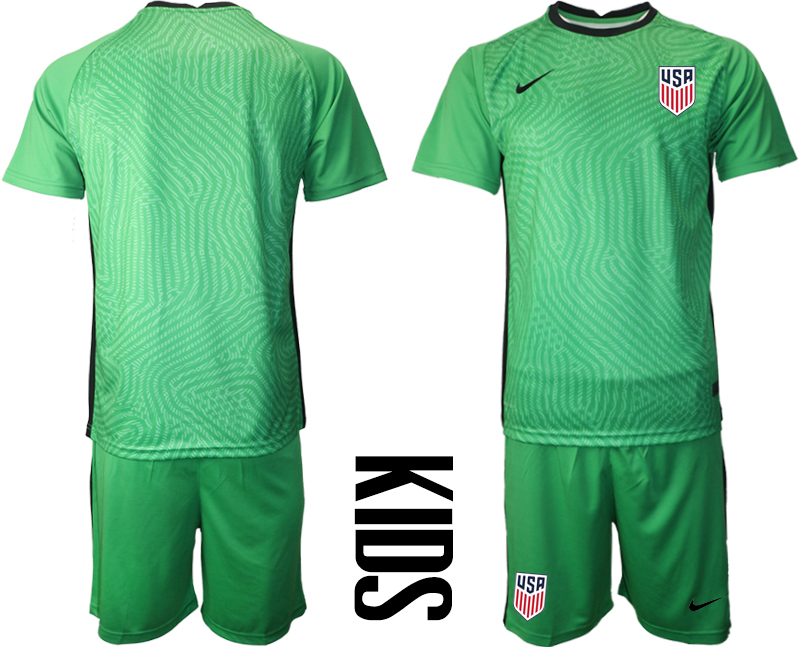 Youth 2020-2021 Season National team United States goalkeeper green Soccer Jersey1